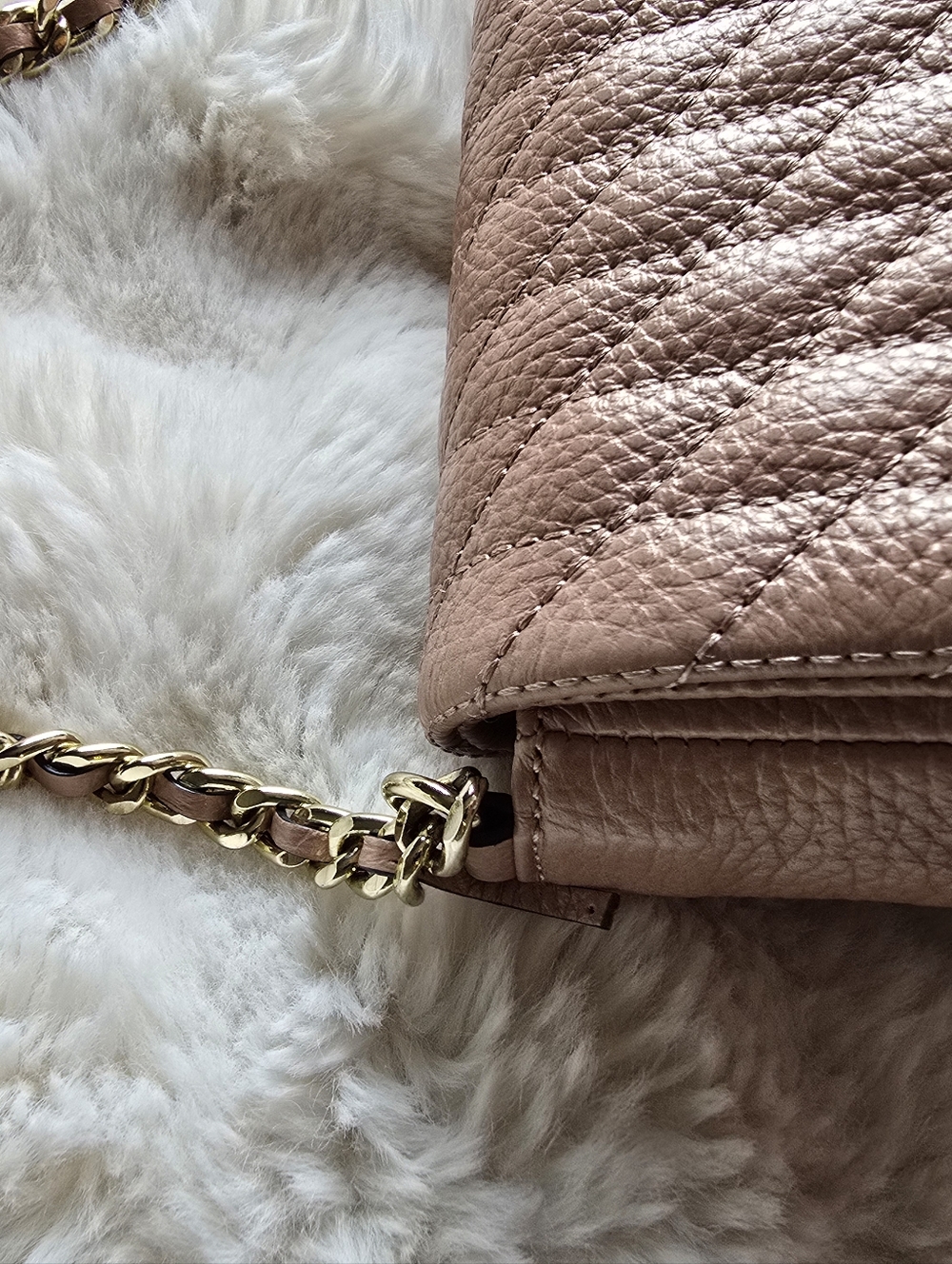 Karl Lagerfeld Quilted Blush Pink Leather Crossbody Bag - Picture 5 of 5